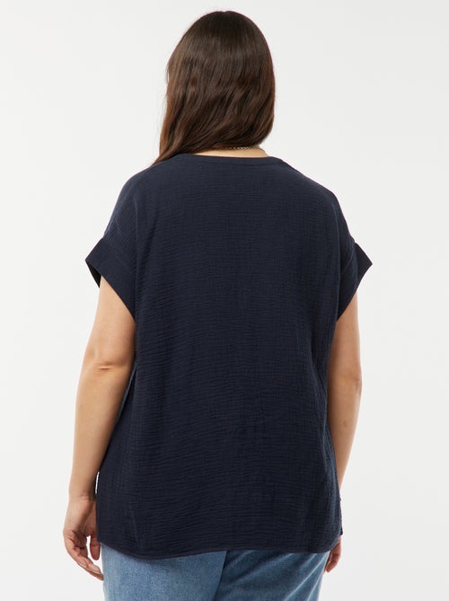 Blouse van zachte, luchtige katoen - Kiabi