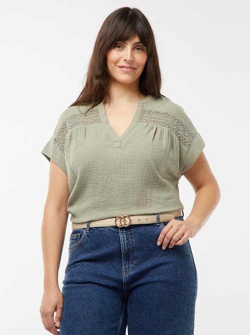 Blouse van zachte, luchtige katoen - Kiabi