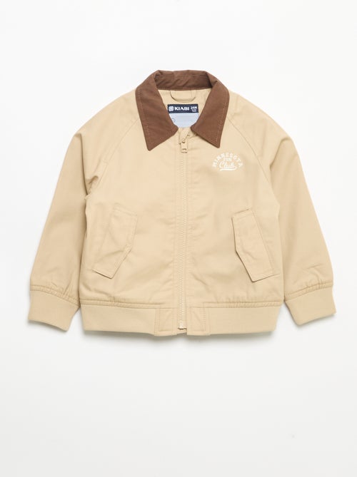Blouson met rits en contrasterende kraag - Kiabi