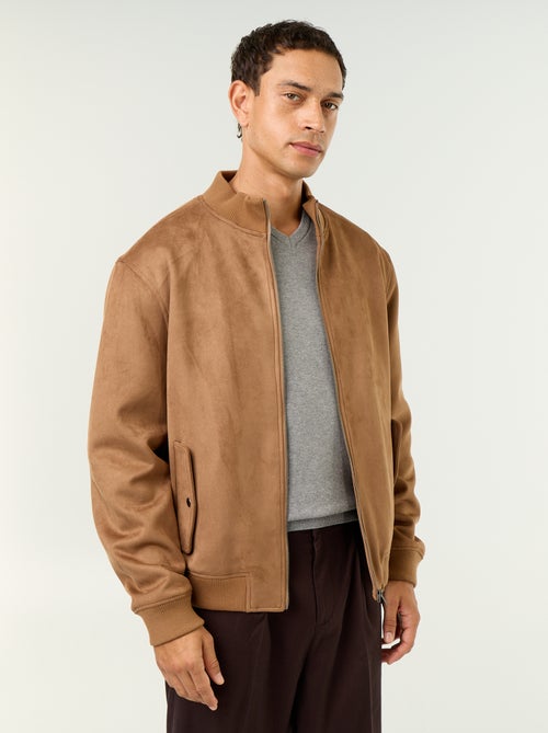 Blouson van suèdelook met rits - Kiabi