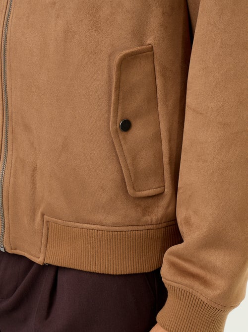 Blouson van suèdelook met rits - Kiabi