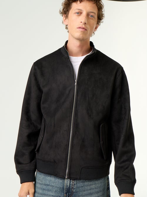 Blouson van suèdelook met rits - Kiabi