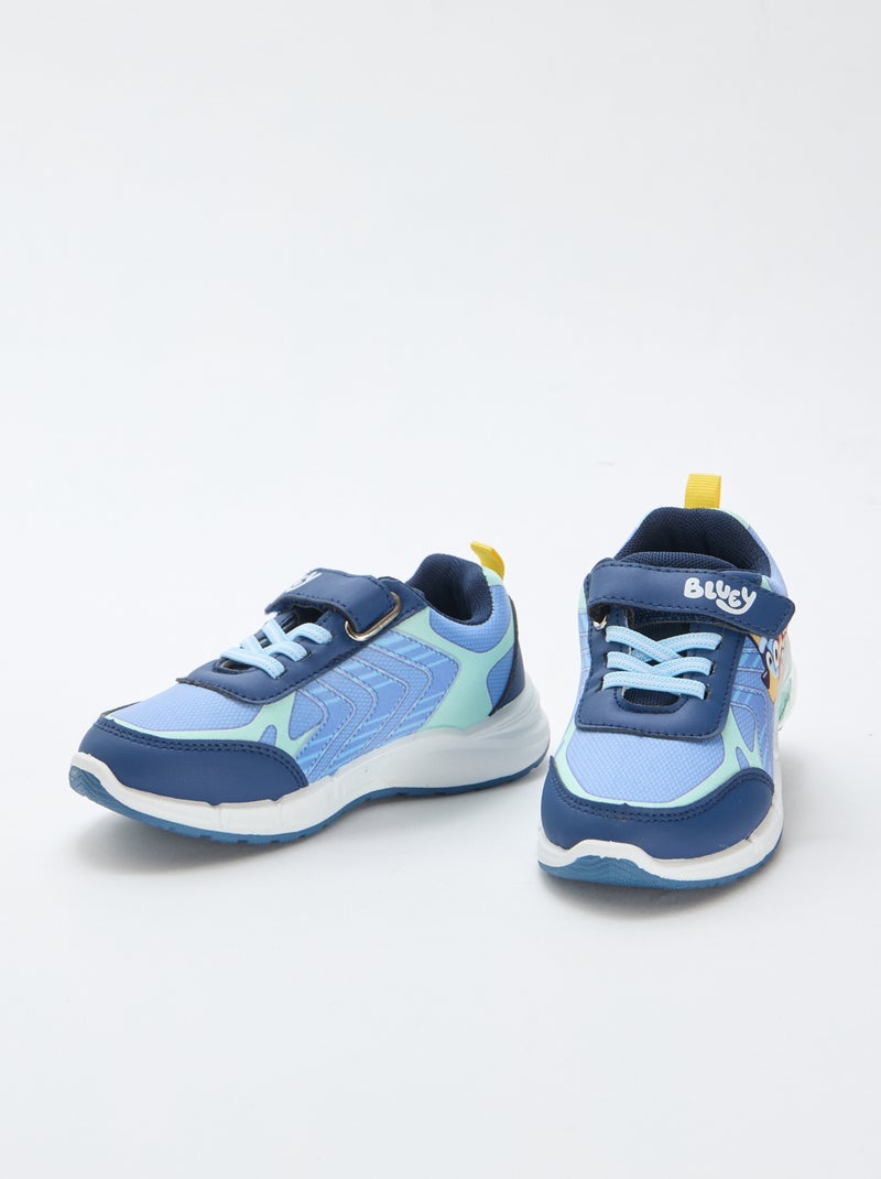 Bluey-sneakers met klittenbandsluiting en veters Blauw - Kiabi