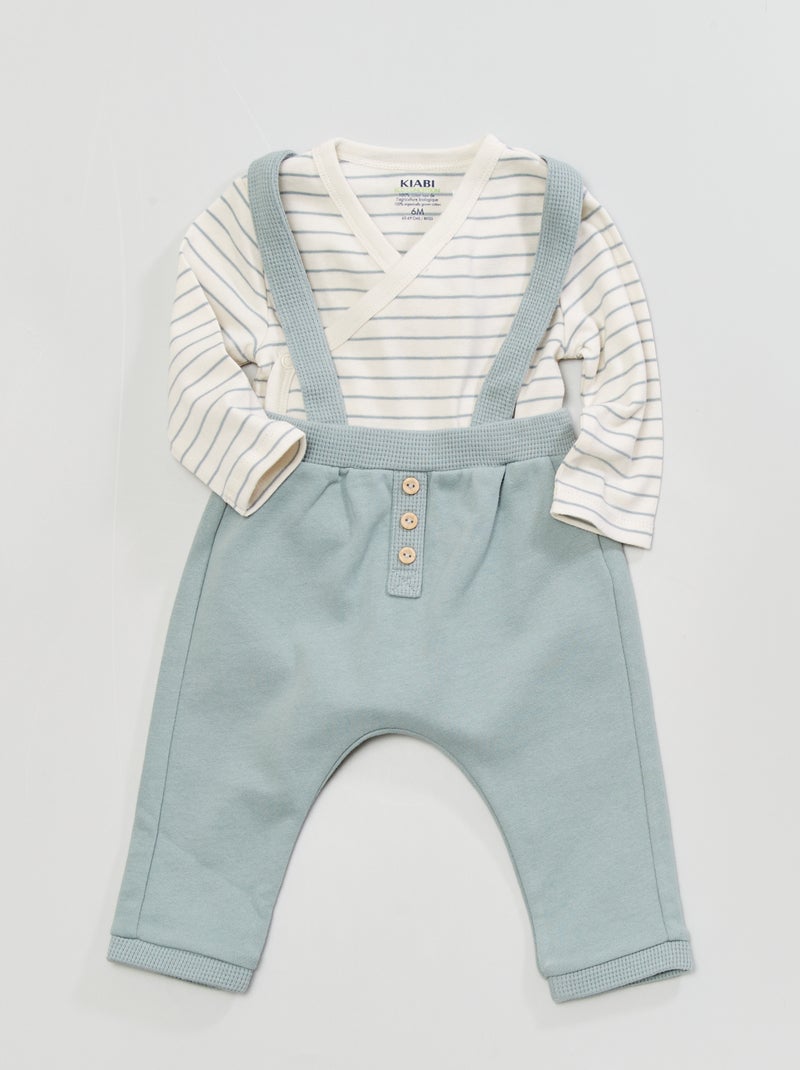 Body + broek - 2-delig blauw gestreept - Kiabi