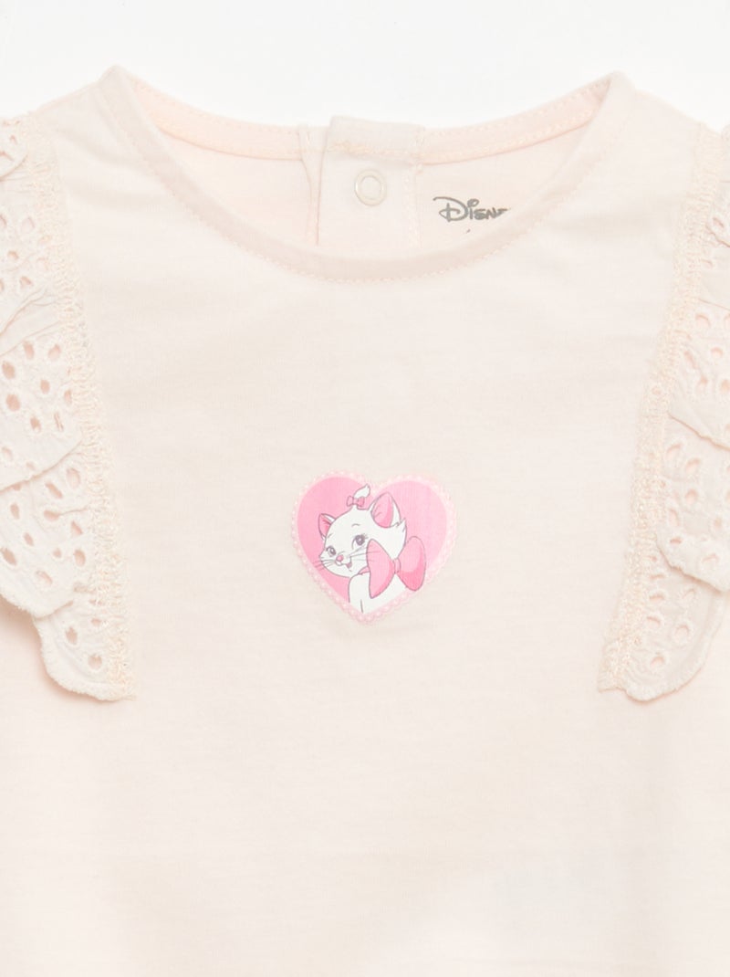 Body 'Disney' 'Marie' met broderie anglaise Rose - Kiabi