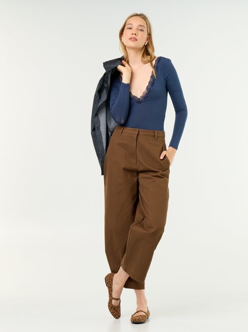 Body effen met kant - Kiabi Body effen met kant - Kiabi