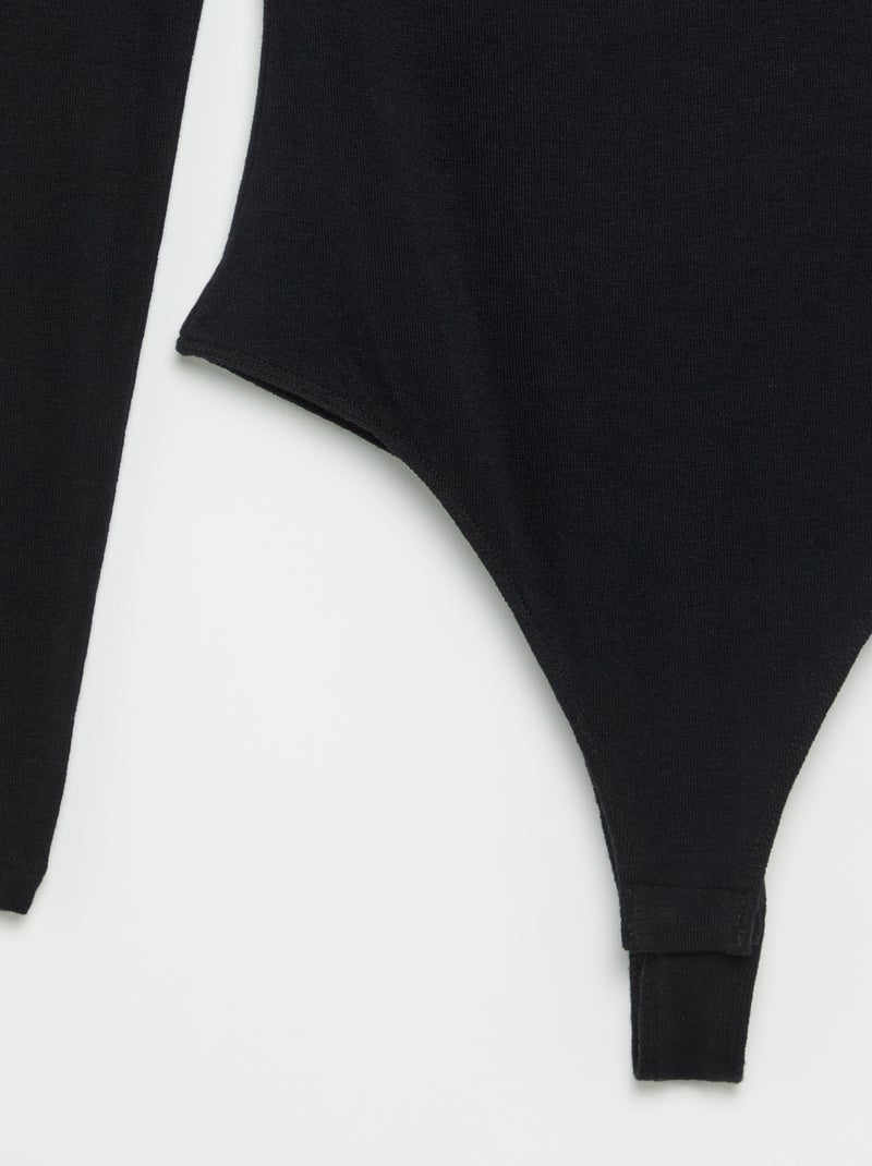 Body effen met kant Zwart - Kiabi