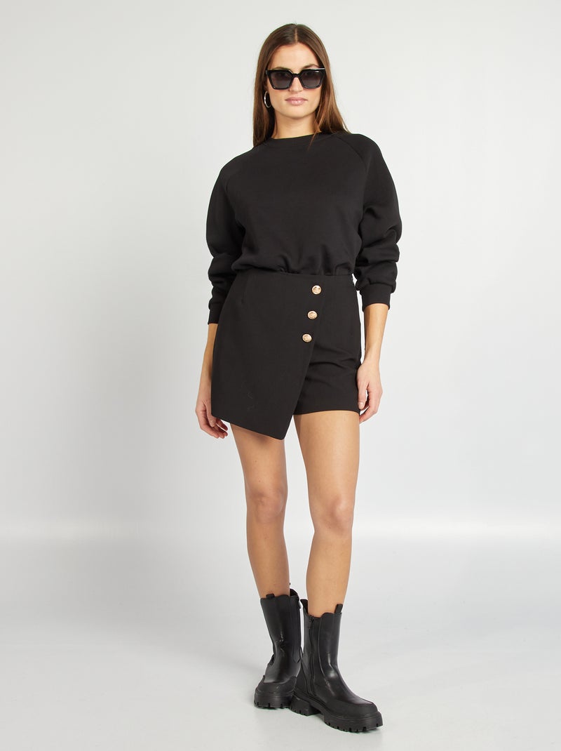 Body in sweatmodel van joggingstof zwart - Kiabi