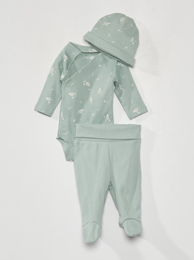 Body + legging + muts - 3-delig BLAUW - Kiabi