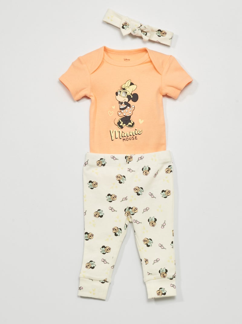Body + legging zonder voetjes + haarband minnie - Kiabi