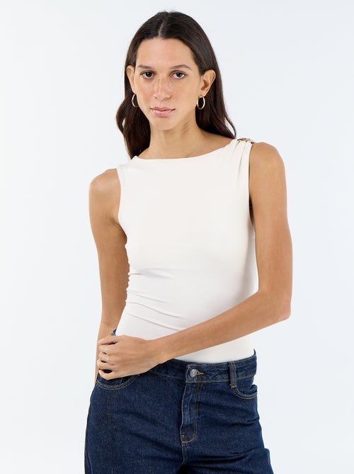 Body met diepe ruguitsnijding en goudkleurig detail - Kiabi