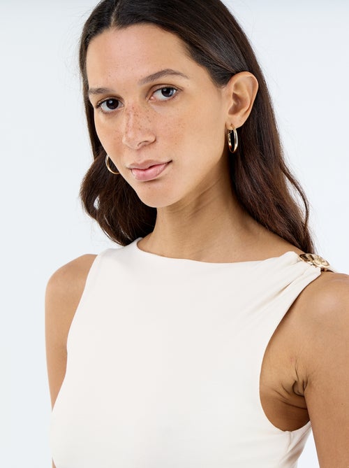 Body met diepe ruguitsnijding en goudkleurig detail - Kiabi