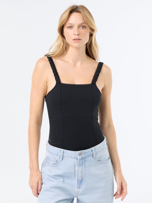 Body met elastische schouderbandjes - Kiabi Body met elastische schouderbandjes - Kiabi