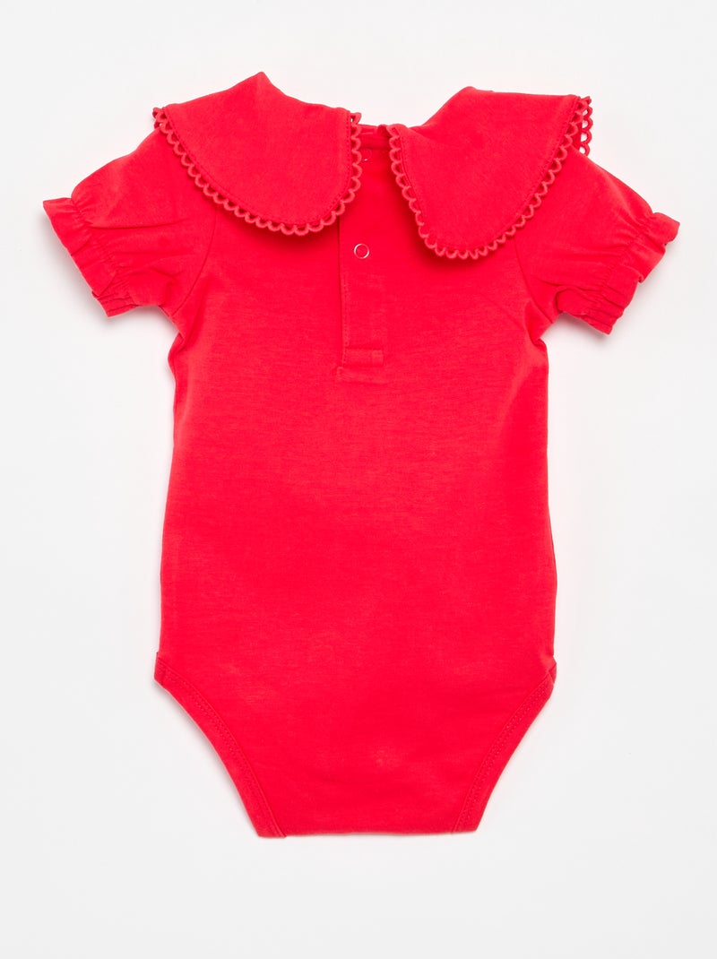 Body met fantasie kraag Rood - Kiabi