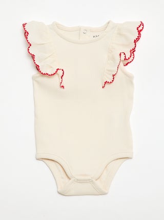 Body met korte volantmouwtjes