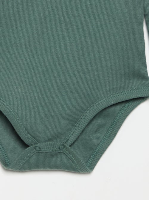 Body met lange mouwen en knoopkraag - Kiabi