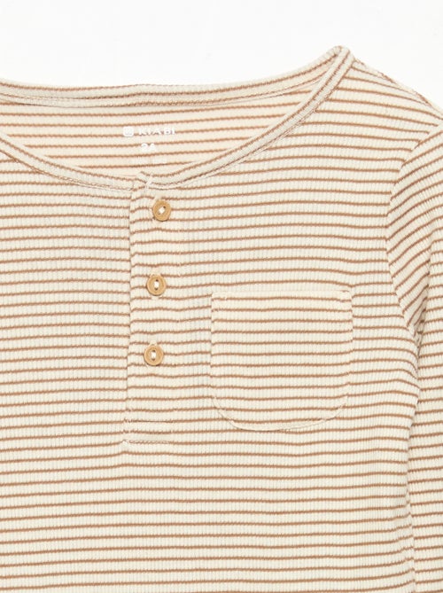 Body met lange mouwen en kraag met knoopsluiting - Kiabi