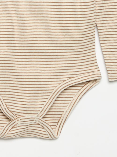 Body met lange mouwen en kraag met knoopsluiting - Kiabi