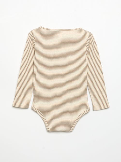 Body met lange mouwen en kraag met knoopsluiting - Kiabi