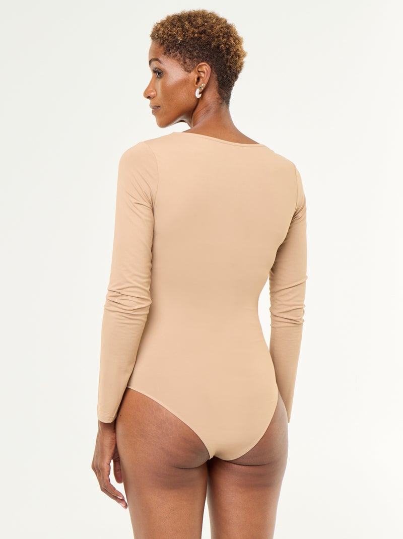 Body met lange mouwen en ronde hals - Biege - Kiabi