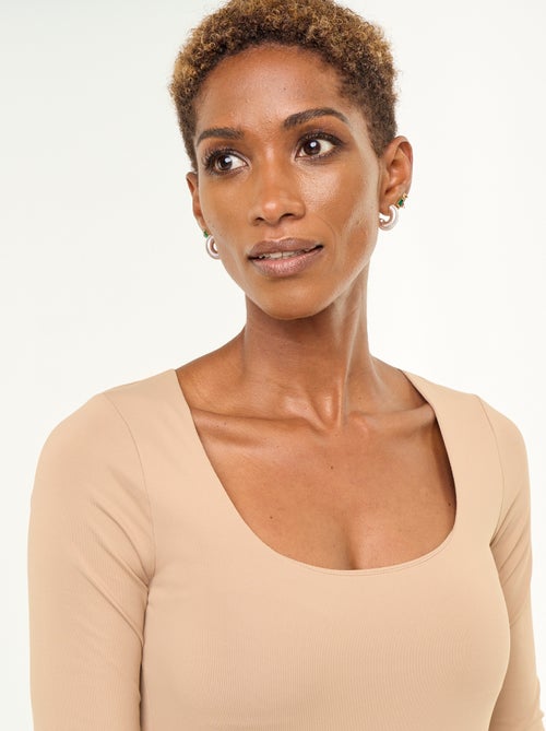 Body met lange mouwen en ronde hals - - Kiabi Body met lange mouwen en ronde hals - - Kiabi