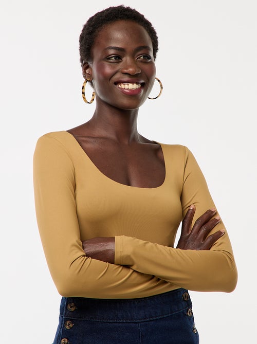 Body met lange mouwen en ronde hals - - Kiabi