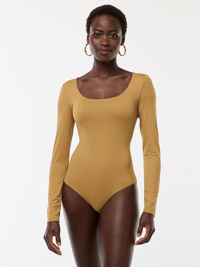 Body met lange mouwen en ronde hals - geel - Kiabi