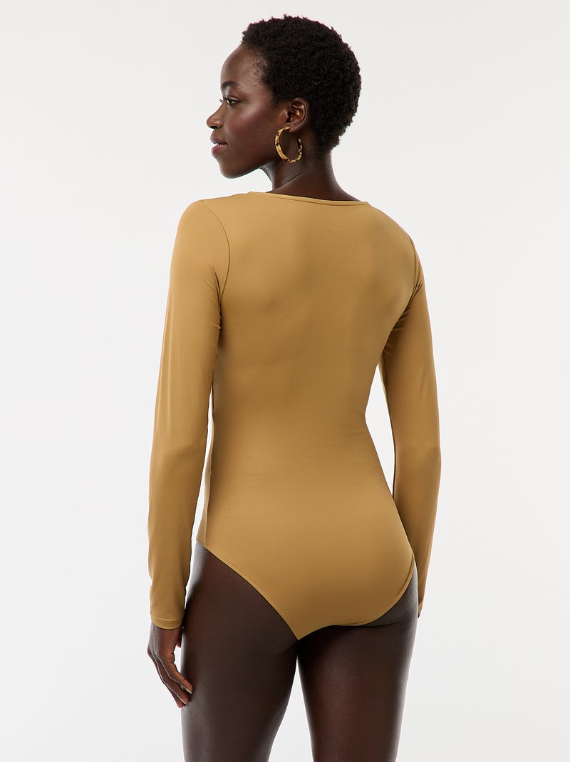 Body met lange mouwen en ronde hals - geel - Kiabi