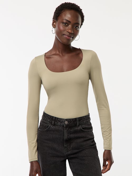 Body met lange mouwen en ronde hals - - Kiabi