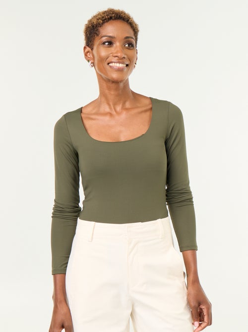 Body met lange mouwen en ronde hals - - Kiabi Body met lange mouwen en ronde hals - - Kiabi
