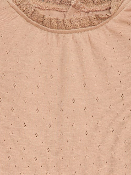 Body met lange mouwen van ajourgebreide stof - Kiabi