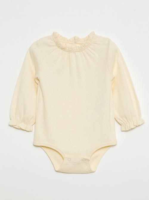 Body met lange mouwen van ajourgebreide stof - Kiabi