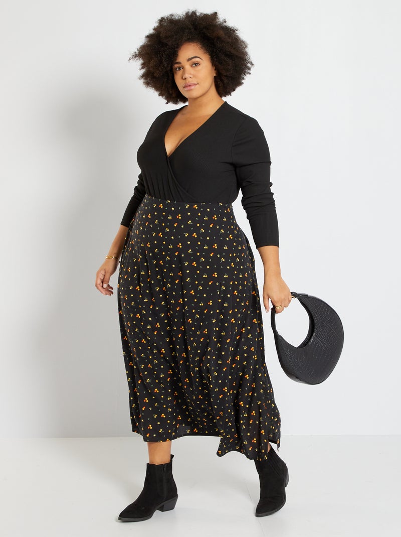 Body met overslag zwart - Kiabi