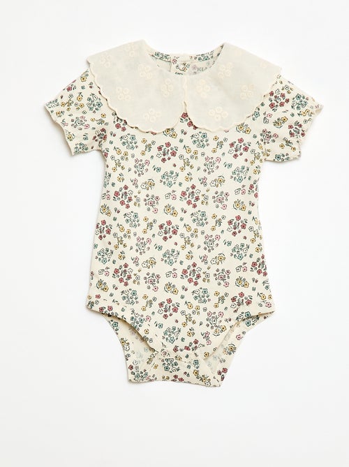Body met Peter Pan-kraag en bloemenprint - Kiabi