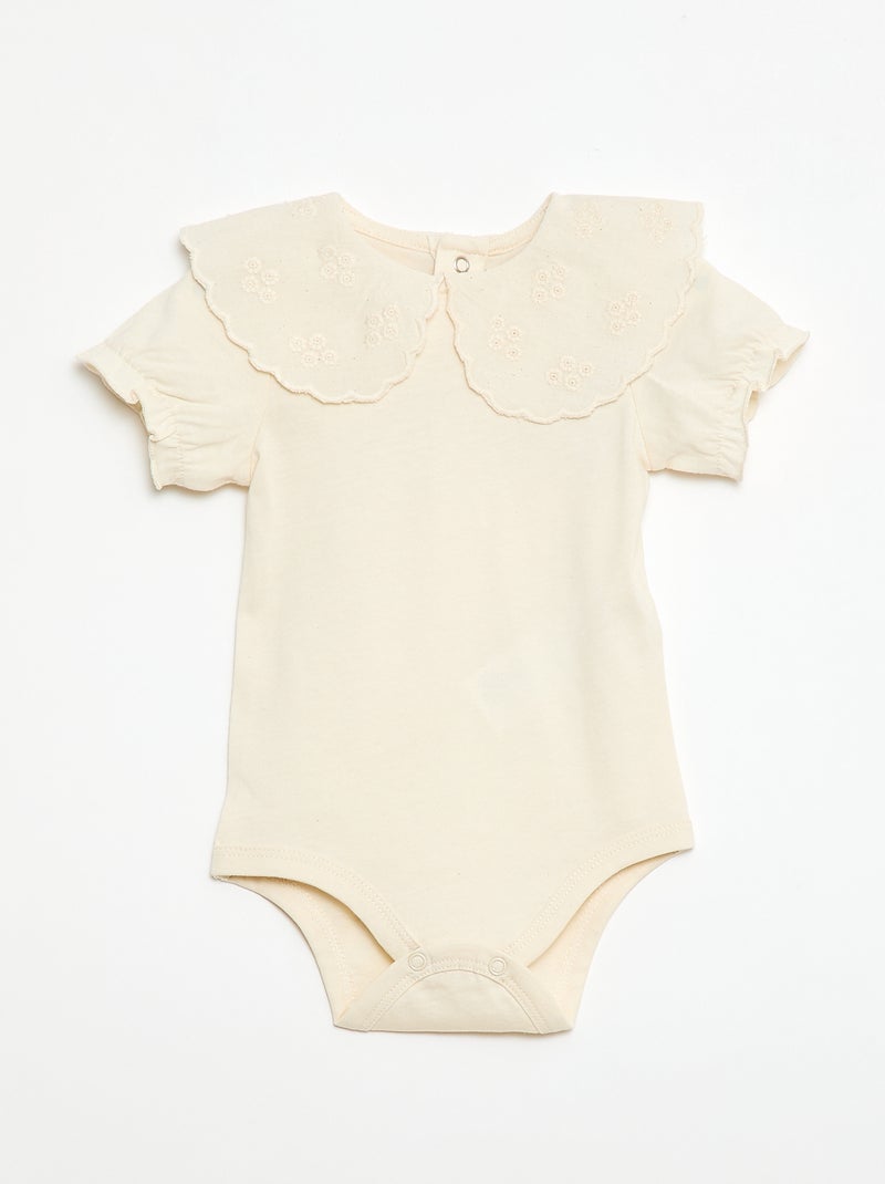 Body met Peter Pan-kraag Wit - Kiabi