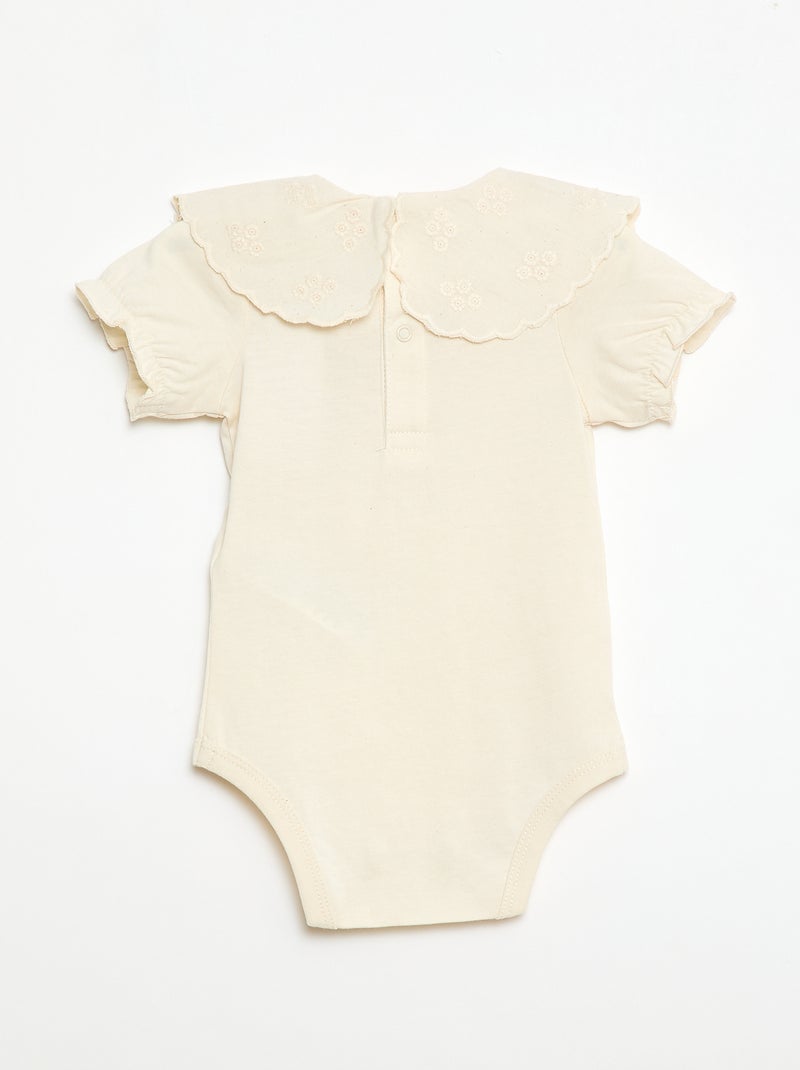 Body met Peter Pan-kraag Wit - Kiabi