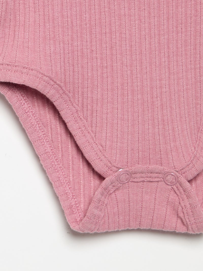 Body van geribde stof met broderie anglaise Rose - Kiabi