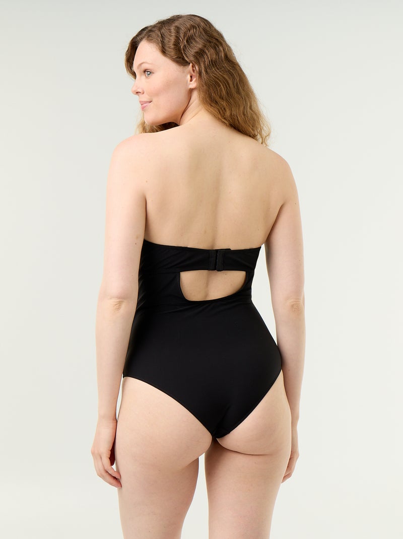 Body van microvezel met geïntegreerde cups Zwart - Kiabi