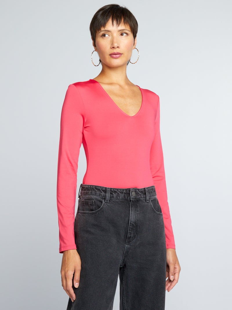Body van microvezel met lange mouw ROSE - Kiabi