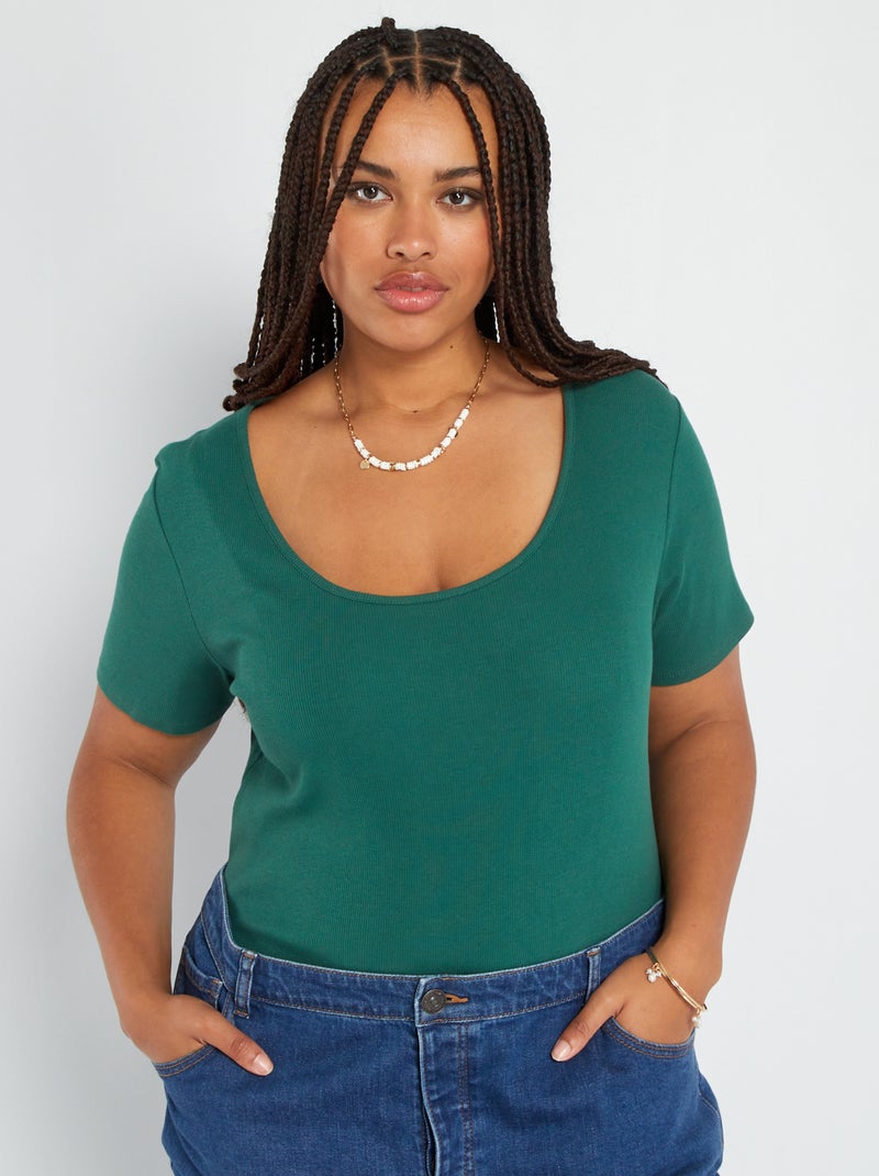 Body van ribstof GROEN - Kiabi