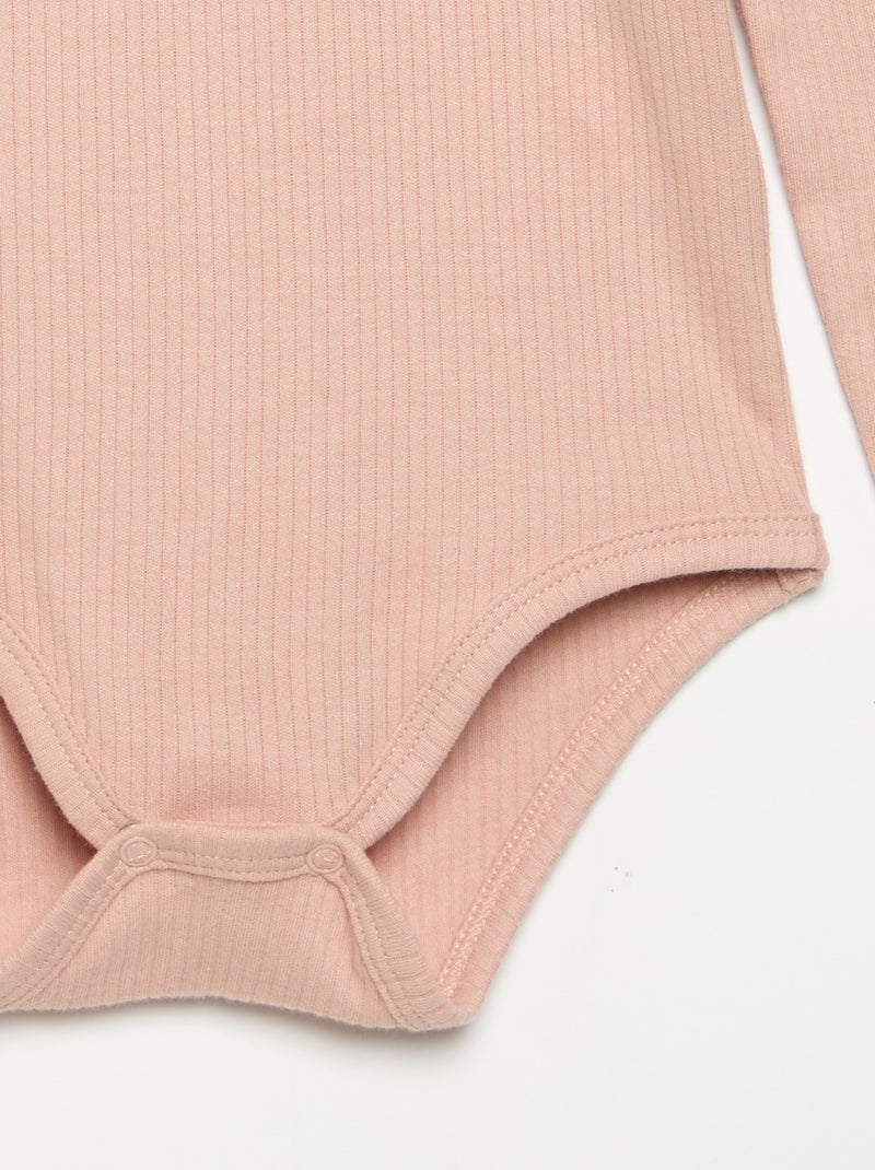 Body van ribstof met fantasiekraag Rose - Kiabi