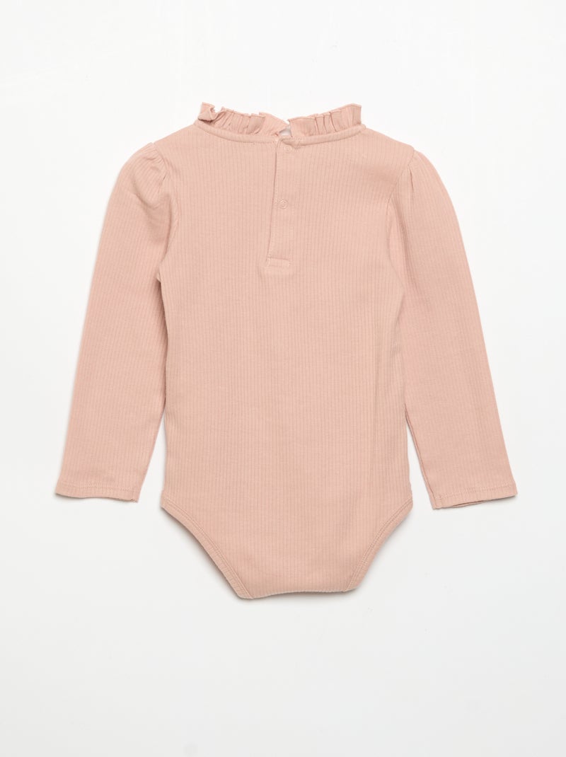 Body van ribstof met fantasiekraag Rose - Kiabi