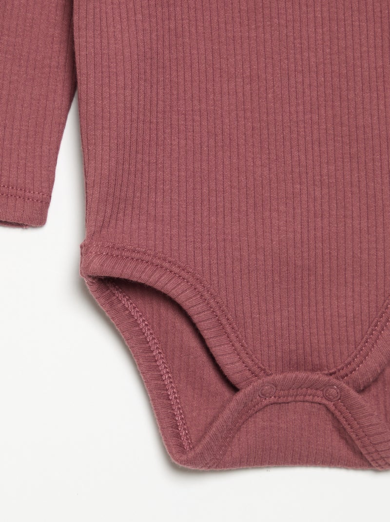 Body van ribstof met fantasiekraag Rose - Kiabi