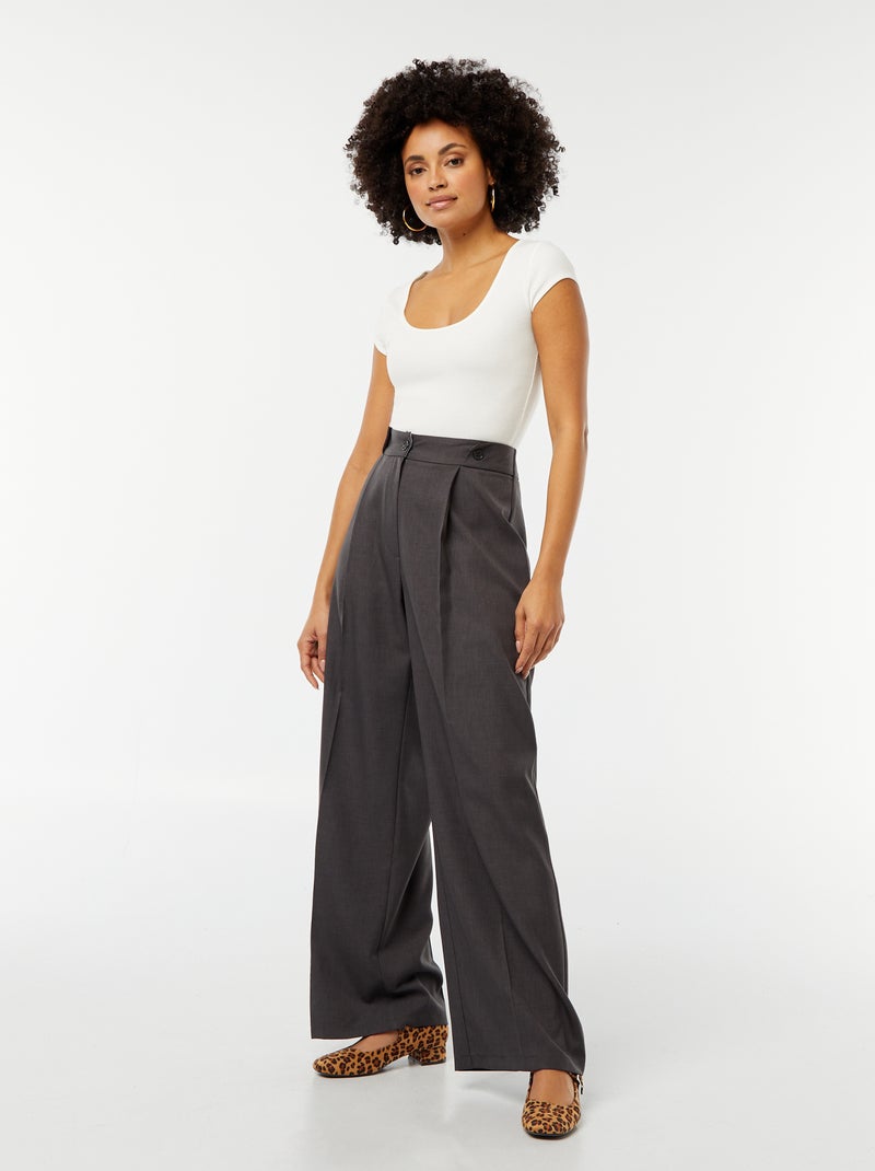 Body van ribstof met korte mouw WIT - Kiabi