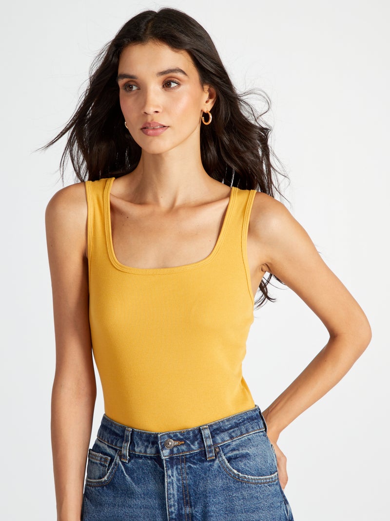 Body van ribtricot GEEL - Kiabi
