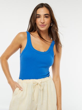 Body van ribtricot met schouderbandjes