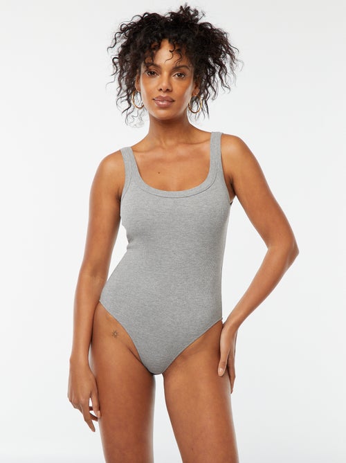 Body van ribtricot met schouderbandjes - Kiabi