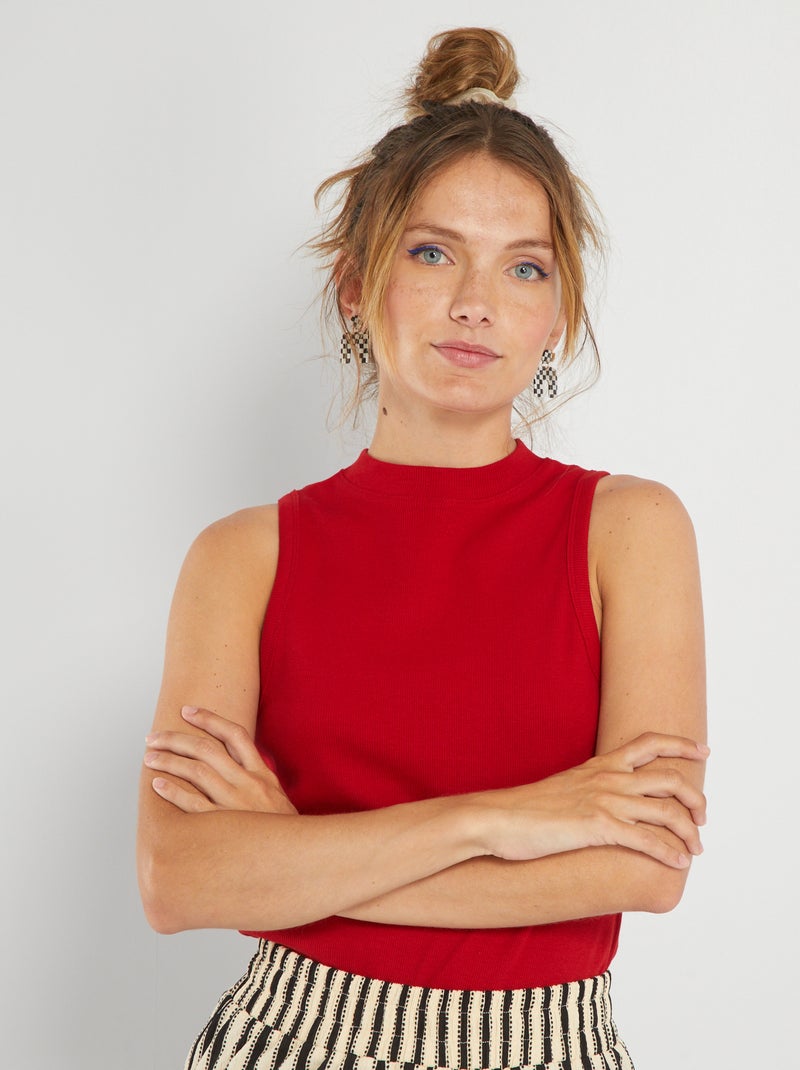 Body van ribtricot ROOD - Kiabi