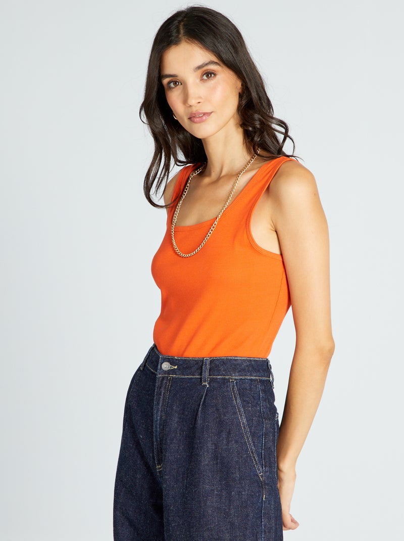 Body van ribtricot ROOD - Kiabi