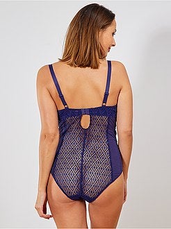 Body van tweekleurig kant en tule van 'Bestform’ - Kiabi